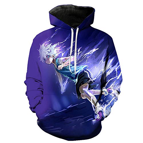 CSOCKS HxH Anime Hoodies Gon und Killua 3D gedruckte Neuheit Hoodies Hisoka Kurapika Cosplay Pullover Sweatshirts für Jugendliche/Erwachsene von CSOCKS