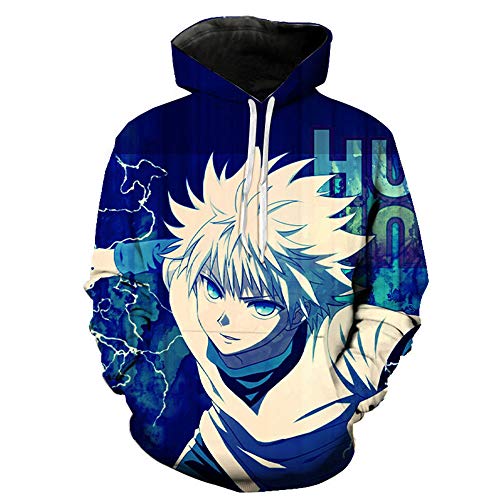 CSOCKS HxH Anime Hoodies Gon und Killua 3D gedruckte Neuheit Hoodies Hisoka Kurapika Cosplay Pullover Sweatshirts für Jugendliche/Erwachsene von CSOCKS