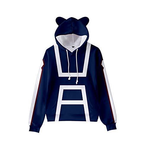 CSOCKS MHA Katzenohren Hoodie Süßes Deku Todoroki Shoto Cosplay Kapuzenpullover Sweatshirt für Mädchen Frauen von CSOCKS