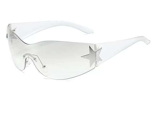 CSRP Punk One Piece Sonnenbrille Goggle Neue Y2k Luxus Marke Sonnenbrille 2000 Farbtöne Brille Weibliche Designer Fünf-Sterne-Brille, 5 von CSRP