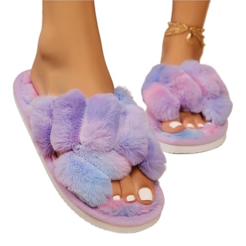 CSSHNL Damen offene Zehenschlappen Damen Hausschuhe Gemütliche Hausschuhe Indoor Rutschfeste Offene Zehenschuhe Weich Leicht(FZ,40-41) von CSSHNL