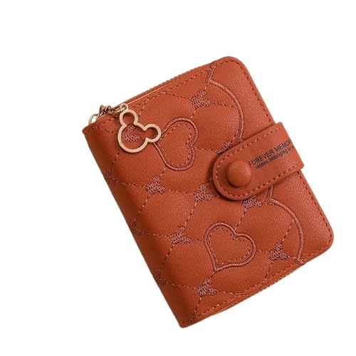 CSSHNL Geldbörsen Damen Mini-Geldbörse mit Maus-Stickerei, Ausweishalter, Mädchen, Geldbörse, modisch, Kurze Geldbörse mit Reißverschluss for Frauen(F) von CSSHNL