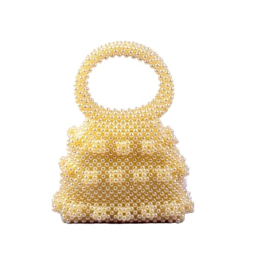 Perlen Clutch Gelbe Perle handgemachte Perlen Tasche for Frauen Damen Abend Kupplung Geldbörsen und Handtasche Geburtstag Hochzeit von CSSHNL