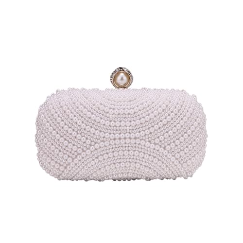 Perlen Clutch Perle Diamanten Abend Taschen Finger Ring Perlen Frauen Kupplung Party Stickerei Handtaschen Mit Kette(WHITE) von CSSHNL