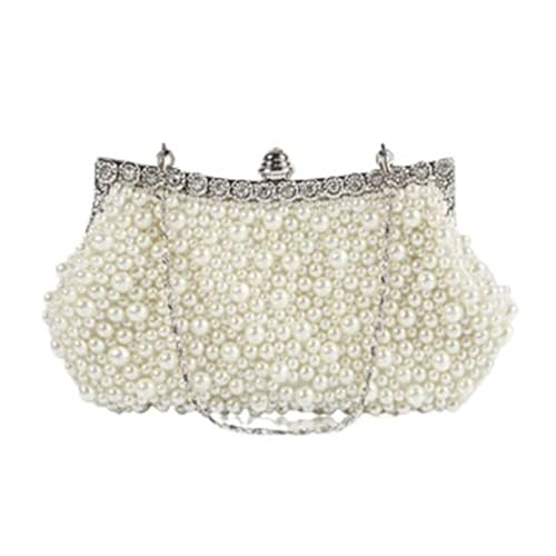 Perlen Clutch Perle Kristall Abend Clutch Lady Elegante Hochzeit Geldbörse Frauen Handtaschen Party Abendessen Taschen(Off-white) von CSSHNL