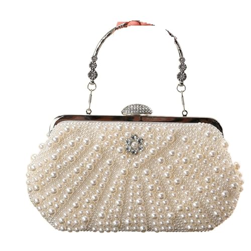 Perlen Clutch Perle Party Handtasche Modedesigner Frauen Abendtaschen Kupplung Geldbörse for Hochzeit(Beige) von CSSHNL
