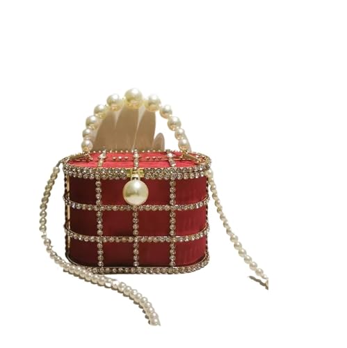 Perlen Clutch Perle Perlen Handtasche Samt Metall Strass Diamanten Abend Tasche Hochzeit Party Kupplung Geldbörse(Color2) von CSSHNL