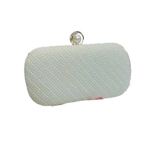 Perlen Clutch Perle Strass Kupplung Promi Bankett Tasche for Cheongsam Bühne Tragbare Abendessen Messenger Geldbörse(Silver) von CSSHNL