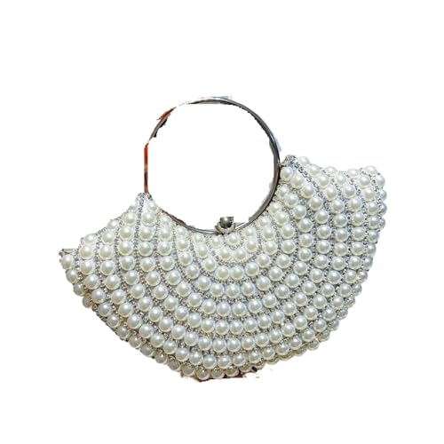 Perlen Clutch Perlen-Abendtasche for Damen, Bankett, Kreuz-Schulter-Handtasche, Diamant-Intarsien-Stil(Silver) von CSSHNL