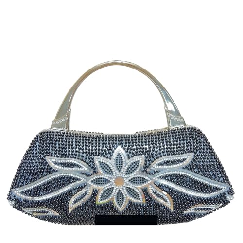 Perlen Clutch Perlen-Diamant-Kristall-Tasche, verzierte Schulter-Messenger-Handtasche, ideal for Bankett- und Dinner-Events(Black) von CSSHNL