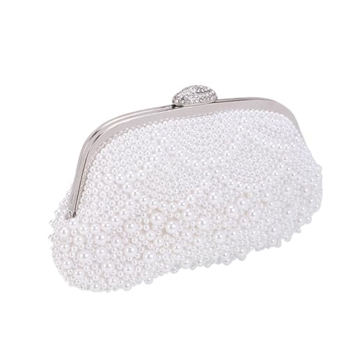 Perlen Clutch Shell Perle Kupplungen Abend Tasche Hochzeit Party Weibliche Geldbörse Braut Handtasche Abendessen Bankett(White) von CSSHNL