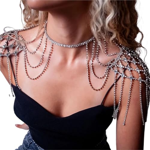 Schulterkette Schulterkette Mode Mesh Quaste Hochzeit Schmuck for Frauen Halskette Kleid Bikini Badeanzug Sommer von CSSHNL
