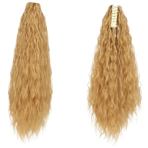ponytail extension 1Pcs 22inch synthetische Frauen verworrene lockige Clip-on Pferdeschwanz Perücke Corn Wave Claw Clip Haarverlängerungen(Color 5) von CSSHNL