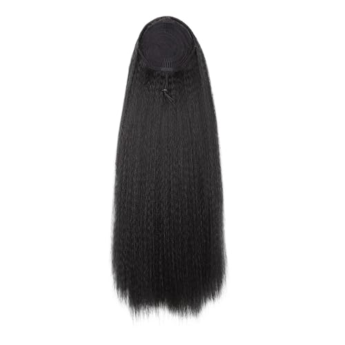 ponytail extension Pferdeschwanzverlängerung 28" Kordelzug-Pferdeschwänze for Frauen Synthetische schwarze glatte Haarverlängerungen(BLACK_24INCHES) von CSSHNL