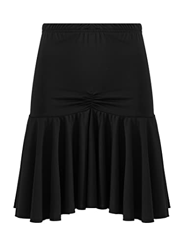 Frauen Hohe Taille Latin Dance Rock 3 Stile Fransen Rüschen Tanzpraxis Kleidung Ballsaal Samba Tango Cha-Cha Bühnenkostüm,Black b,XL von CSSOL