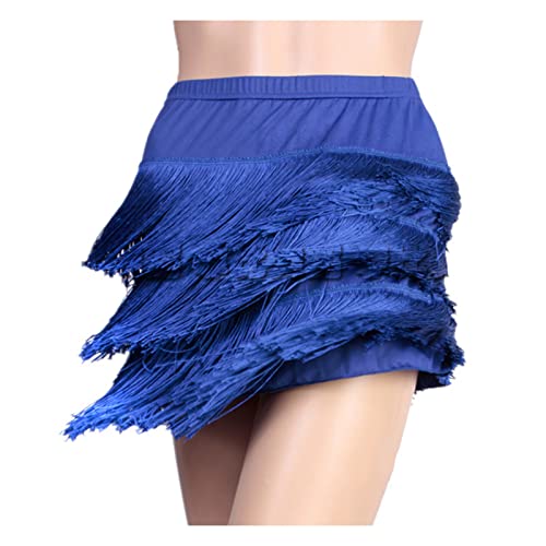 Kinder Fransen Kurzes Kleid Kinder Latin Dance Rock Übungskostüme für Mädchen Cha Cha Samba Tango Bühnenshow Gymnastik Tanzkleidung Quastenrock,Blue a,150cm von CSSOL