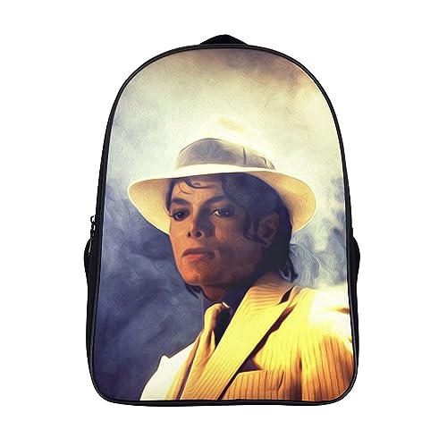 CSTAL Michael Jackson Schulrucksack Knaben Mädchen Musician Schulrucksack Kinder Teenager Schultasche Großer Reiserucksack Mit Ergonomischem 16inch von CSTAL