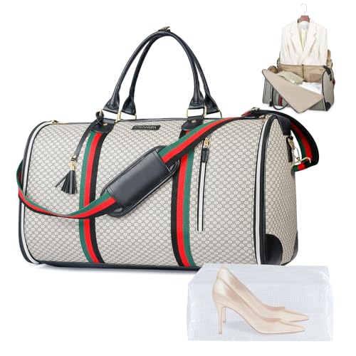 CSUNNUFA Umwandelbare Reise-Kleidertasche, 50 l, 2-in-1 Tasche mit Schuhbeutel und Anti-Klick-System für Damen und Herren – ideal für Geschäftsreisen und Urlaub (Ebano) von CSUNNUFA
