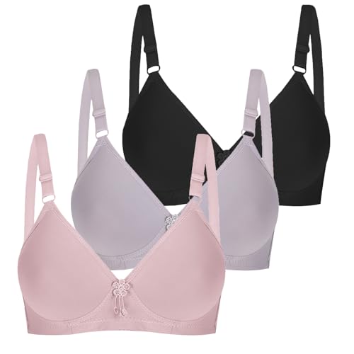 3er Pack BHS Damen Ohne Bügel Push Up BH Set Frauen Sexy Bustier Crop Top Sport-BHS Trainings-BH mit verstellbarem für Alltag Yoga Fitness Sport Outdoor von CSWH