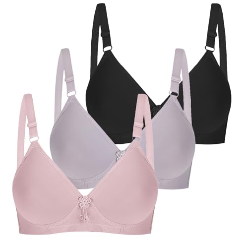 CSWH 3er Pack BHS Damen Ohne Bügel Push Up BH Set Frauen Sexy Bustier Crop Top Sport-BHS Trainings-BH mit verstellbarem für Alltag Yoga Fitness Sport Outdoor von CSWH