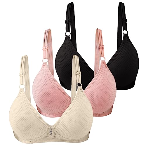 3er Pack BHS Damen Ohne Bügel Push Up BH Set Frauen Sexy Bustier Crop Top Sport-BHS Trainings-BH mit verstellbarem für Alltag Yoga Fitness Sport Outdoor von CSWH