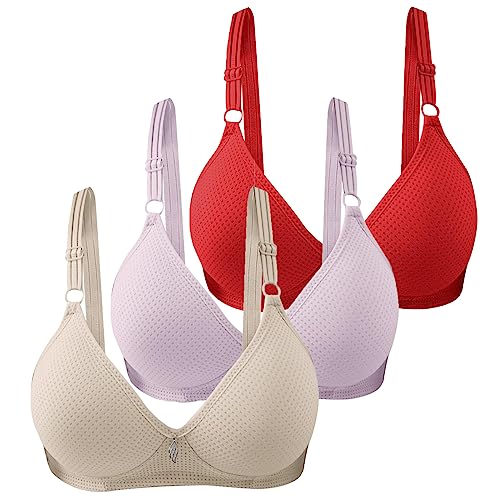 3er Pack BHS Damen Ohne Bügel Push Up BH Set Frauen Sexy Bustier Crop Top Sport-BHS Trainings-BH mit verstellbarem für Alltag Yoga Fitness Sport Outdoor von CSWH