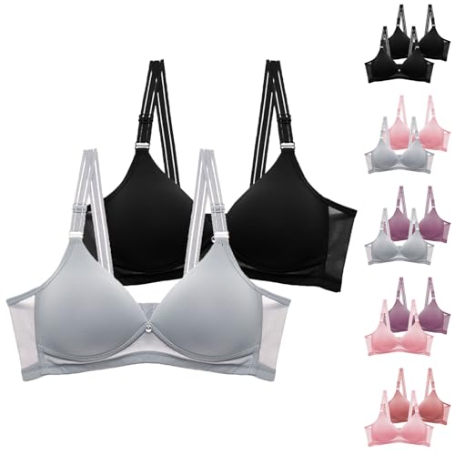 CSWH 2er Pack BH Damen ohne Bügel Push Up BH Set Frauen Sexy Weich Atmungsaktiver Klassische BH Set für Damen Bequemer BH Unterwäsche Bra mit verstellbarem für Alltag CSWH 2er Pack BH Damen ohne Bügel Push Up BH Set Frauen Sexy Weich Atmungsaktiver Klassische BH Set für Damen Bequemer BH Unterwäsche Bra mit verstellbarem für Alltag von CSWH