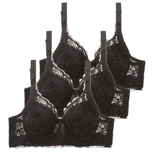 CSWH 3er Pack BHS Damen mit Bügel Push Up Sexy Spitzen-BH Frauen Starker Halt Große Brüste Klassische BH Set Bequemer Unterwäsche Bra mit verstellbarem für Alltag CSWH 3er Pack BHS Damen mit Bügel Push Up Sexy Spitzen-BH Frauen Starker Halt Große Brüste Klassische BH Set Bequemer Unterwäsche Bra mit verstellbarem für Alltag von CSWH