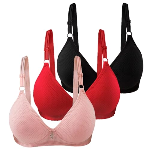 CSWH 3er Pack BHS Damen Ohne Bügel Push Up BH Set Frauen Sexy Bustier Crop Top Sport-BHS Trainings-BH mit verstellbarem für Alltag Yoga Fitness Sport Outdoor von CSWH