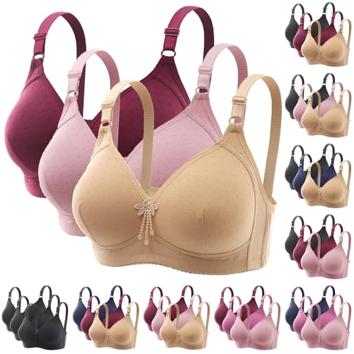 CSWH 3er Pack BHS Damen ohne Bügel Push Up BH Set Frauen Atmungsaktiv Grosse Grössen Klassische BH mit verstellbarem Trägern Weich Bequem BHS Set Bustier Sport BH für Alltag Fitness Sport Outdoor CSWH 3er Pack BHS Damen ohne Bügel Push Up BH Set Frauen Atmungsaktiv Grosse Grössen Klassische BH mit verstellbarem Trägern Weich Bequem BHS Set Bustier Sport BH für Alltag Fitness Sport Outdoor von CSWH