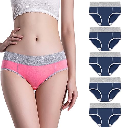 CSWH 5er Pack Damen Slips Unterhosen Farbblock Hipster Unterwäsche Frauen Mehrpack Panties Bikini String Tanga Höschen M-5XL von CSWH