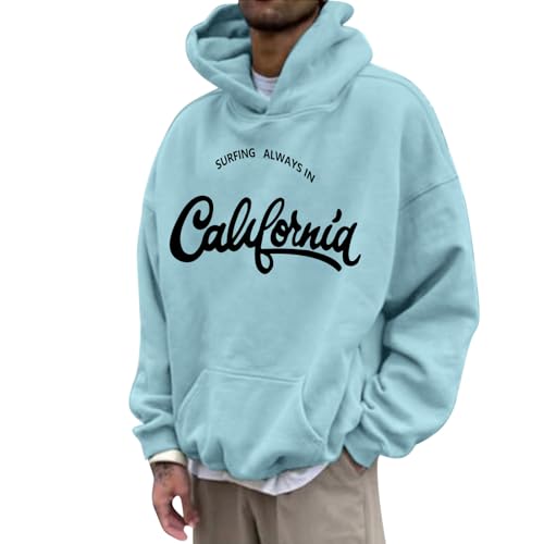 CSWH Herren Hoodies Sweatshirt mit Kapuze Männer California Print Alltägliche Schnittform Kapuzenpullover Herren Pullover Sweatjacke Langarmshirt Pulli Sweater von CSWH