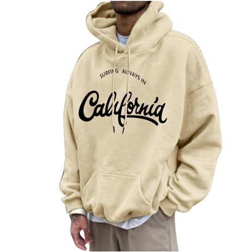 CSWH Herren Hoodies Sweatshirt mit Kapuze Männer California Print Alltägliche Schnittform Kapuzenpullover Herren Pullover Sweatjacke Langarmshirt Pulli Sweater von CSWH