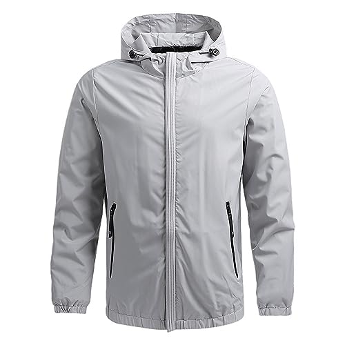 CSWH Herren Softshelljacke Jacke mit Abnehmbarer Kapuzen Männer Sturmjacke Winterjacke Einfarbig Regular Fit Outdoorjacke Übergangsjacke Funktionsjacke Jacke für Wandern Fahrrad Training von CSWH