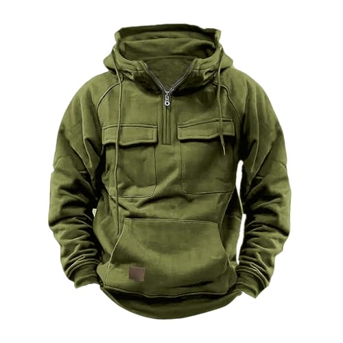 CSWH Kapuzenpullover für Herren Sweatshirt mit Kapuze Männer Camouflage Klassische Passform Hoodie 2024 Herren Pullover mit Kordelzug und Taschen Langarmshirt Sweatjacke von CSWH