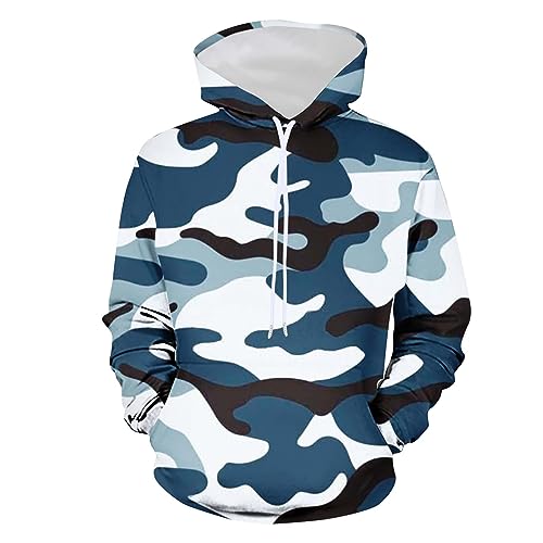 CSWH Kapuzenpullover für Herren Sweatshirt mit Kapuze Männer Camouflage Klassische Passform Hoodie 2024 Herren Pullover mit Kordelzug und Taschen Langarmshirt Sweatjacke von CSWH