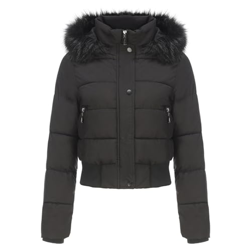 Winter Jacke für Damen Schlicht Klassische Daunenjacke mit Reißverschluss Frauen Down Coat Pufferjacke mit Kapuze Daunenmantel Outdoorjacke Steppjacke Warme Jacke Wintermantel von CSWH