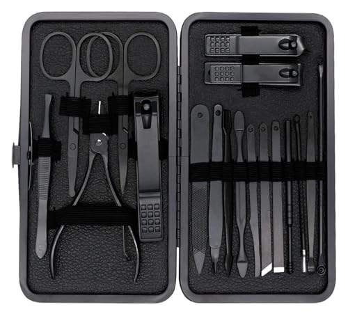 Maniküre Set, Maniküre-Set, 18Pcs Edelstahl Ohr Löffel Nagel Fräser Schere Kit for Maniküre Werkzeuge von CSYQPDMBDL