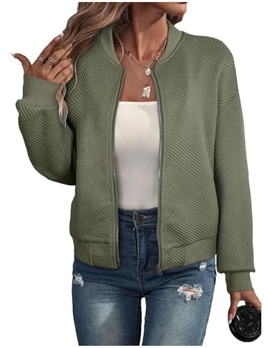 Bomberjacke Damen Blouson Jacke Sommerjacke Einfarbig Reißverschluss Sweatjacke Kurz Jacken Pilotenjacke Casual Dünne Übergangsjacke College Jacket Mädchen Fliegerjacke Wanderjacke Outdoorjacke Bomberjacke Damen Blouson Jacke Sommerjacke Einfarbig Reißverschluss Sweatjacke Kurz Jacken Pilotenjacke Casual Dünne Übergangsjacke College Jacket Mädchen Fliegerjacke Wanderjacke Outdoorjacke von CSYX