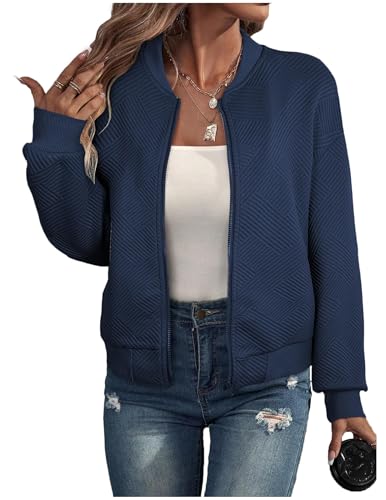 Bomberjacke Damen Blouson Jacke Sommerjacke Einfarbig Reißverschluss Sweatjacke Kurz Jacken Pilotenjacke Casual Dünne Übergangsjacke College Jacket Mädchen Fliegerjacke Wanderjacke Outdoorjacke Bomberjacke Damen Blouson Jacke Sommerjacke Einfarbig Reißverschluss Sweatjacke Kurz Jacken Pilotenjacke Casual Dünne Übergangsjacke College Jacket Mädchen Fliegerjacke Wanderjacke Outdoorjacke von CSYX