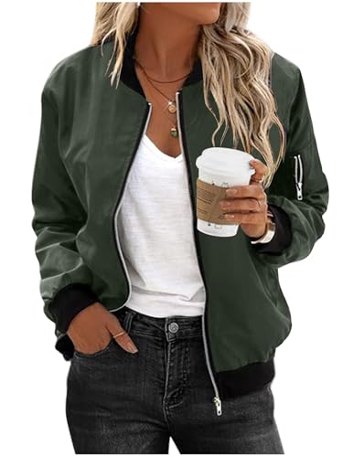 Bomberjacke Damen Wasserdicht Kurze Blouson Regenjacke Jacke Casual Pilotenjacke Regenmantel Zip Up Coat Sweatjacke Regenjacken Dünne Windbreaker Wanderjacke Jacken Outdoorjacke Übergangsjacke von CSYX
