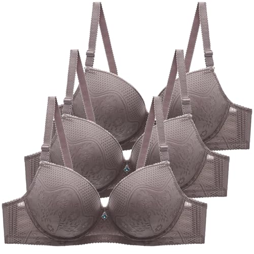 CSYX BHS Damen mit Bügel Komfort 3er Pack Klassische BH Set Nahtlos Push Up Sport BH mit Verstellbarem Bustier Starker Halt Trainings Schlaf BHS Große Brüste Unterwäsche Gepolstert für Alltag Yoga von CSYX