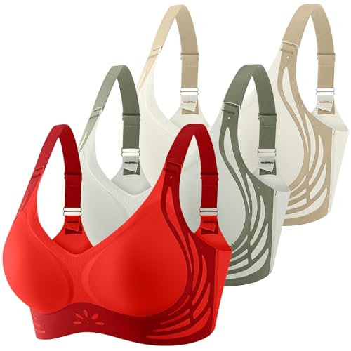 CSYX Klassische BHS Damen Ohne Bügel Sport BH Push Up mit Verstellbarem Bustier 3er Pack Komfort Nahtlos BH Set Große Brüste Unterwäsche Starker Halt Trainings Schlaf BHS Gepolstert für Alltag Yoga CSYX Klassische BHS Damen Ohne Bügel Sport BH Push Up mit Verstellbarem Bustier 3er Pack Komfort Nahtlos BH Set Große Brüste Unterwäsche Starker Halt Trainings Schlaf BHS Gepolstert für Alltag Yoga von CSYX
