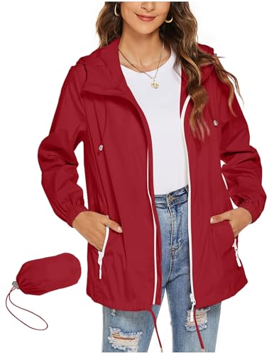 CSYX Regenjacke Damen Wasserdicht Jacke Regenmantel Leichte Regenjacken Faltbar Dünne Windbreaker Wanderjacke Blouson Jacken Outdoorjacke Packbar Übergangsjacke mit Kapuze Softshelljacke Regenponcho CSYX Regenjacke Damen Wasserdicht Jacke Regenmantel Leichte Regenjacken Faltbar Dünne Windbreaker Wanderjacke Blouson Jacken Outdoorjacke Packbar Übergangsjacke mit Kapuze Softshelljacke Regenponcho von CSYX
