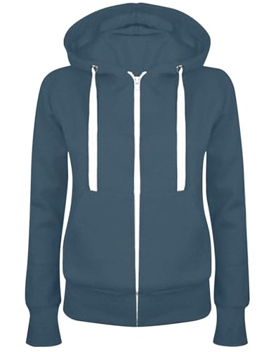 CSYX Sweatjacke Damen mit Kapuze Zipper Hoodie Jacke Leicht Übergangsjacke Elegant Einfarbig Dünne Kapuzenjacke mit Taschen Sweatshirt Locker Strickjacke Sportjacke Trainingsjacke Pullover von CSYX
