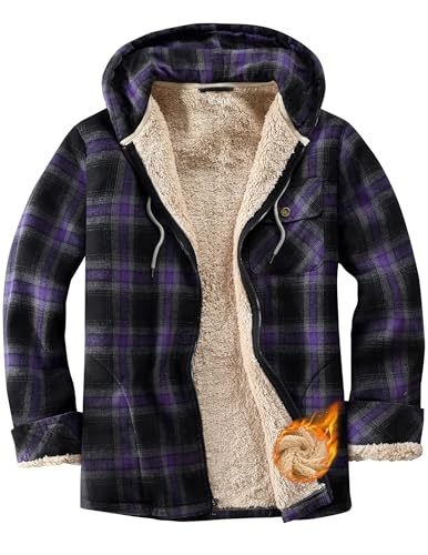 Damen Sweatjacke Karierte Fleecejacke Gefüttert Winterjacke Warme Zipper Hoodie Plüschjacke mit Kapuze Sherpa Teddy Jacke Kapuzenjacke Übergangsjacke Große Größen mit Taschen Flauschig Sweatshirt von CSYX