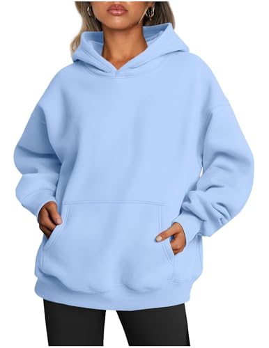 Hoodie Damen Kapuzenpullover Oversize Casual Pullover Sweatshirt mit Kapuze Sport Langarm Fleece Gefütterte Pulli Herbst Winter Hoody mit Tasche Basic Kapuzenshirt Frauen Kapuzenpulli von CSYX