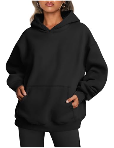 Hoodie Damen Kapuzenpullover Oversize Casual Pullover Sweatshirt mit Kapuze Sport Langarm Fleece Gefütterte Pulli Herbst Winter Hoody mit Tasche Basic Kapuzenshirt Frauen Kapuzenpulli von CSYX