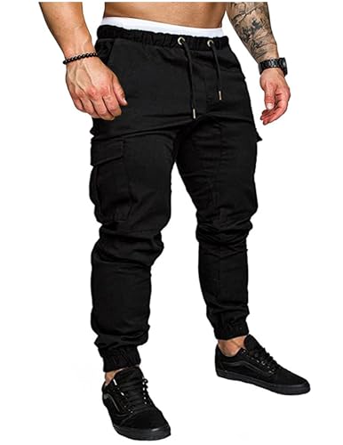 Hose Herren Arbeitshose Cargo Hosen Jogginghose Sporthose Casual Chino Jogger Hosen mit Taschen Stretch Laufhose Leicht Baggy Sommer Hose Wanderhose Freizeithose Trainingshose Outdoorhose Sweathose von CSYX
