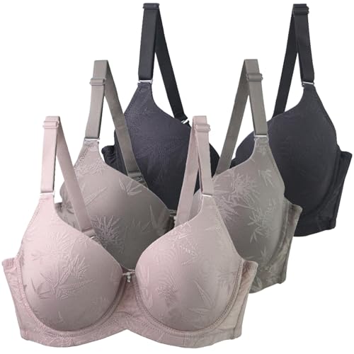 Klassische BHS Damen mit Bügel 3er Pack Komfort Nahtlos BH Set Push Up Sport BH Trainings Schlaf BHS mit Verstellbarem Bustier Starker Halt Große Brüste Unterwäsche Gepolstert für Alltag Yoga Joggen Klassische BHS Damen mit Bügel 3er Pack Komfort Nahtlos BH Set Push Up Sport BH Trainings Schlaf BHS mit Verstellbarem Bustier Starker Halt Große Brüste Unterwäsche Gepolstert für Alltag Yoga Joggen von CSYX